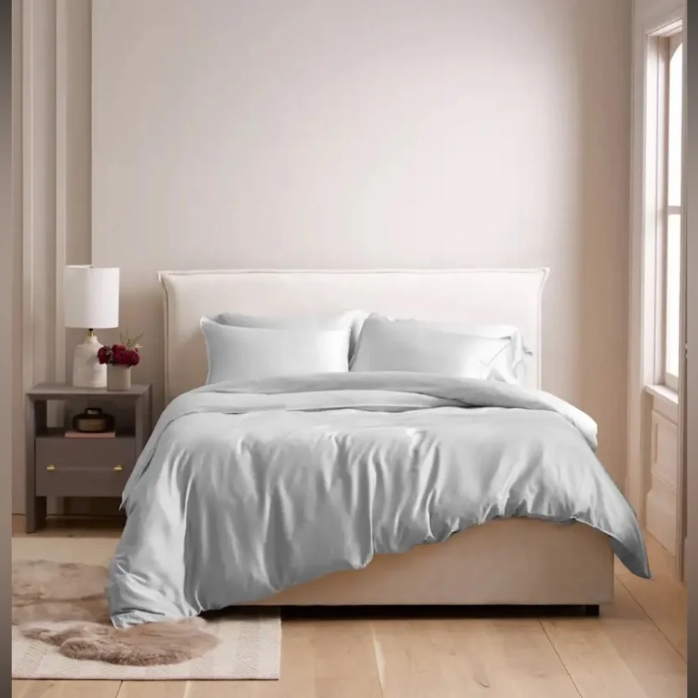 Quince Bamboo Duvet King/Cal King Light Grey